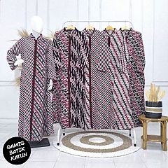 Gamis Batik Cap Kombinasi Cantik