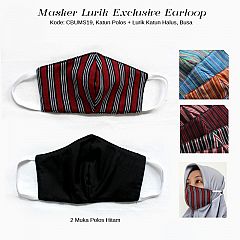 Masker Batik 3 layer Bolak Tenun Lurik Halus