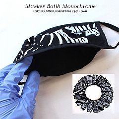 Masker Batik Cap Monochrome Tali