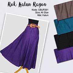 Rok Katun Rayon Warna Free Belt