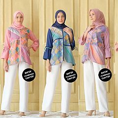 Safeya Blouse Batik Kombinasi Cantik