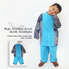 Setelan Baju Muslim Batik Anak Cowok dan cewek