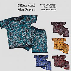 Setelan Kaos Anak Batik Cap Pesisir Size  1
