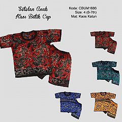 Setelan Kaos Anak Batik Cap Pesisir Size 4