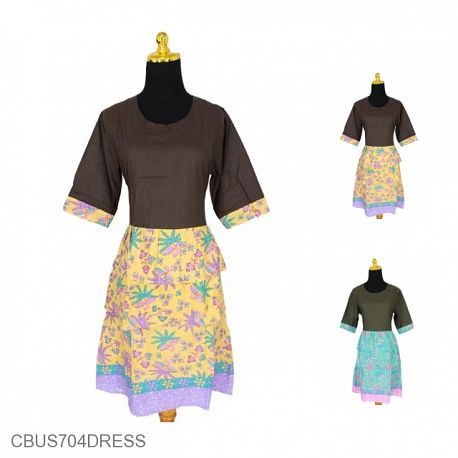 Baju Batik Sarimbit Dress Motif Godhong Tumpal
