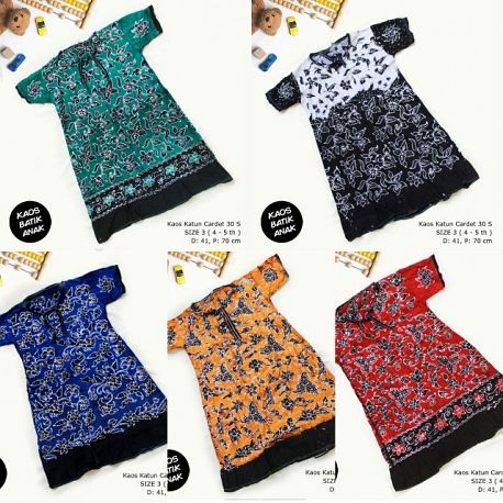 Dress Anak Daster Kaos Batik Tuban Size 3 (4-5 th)