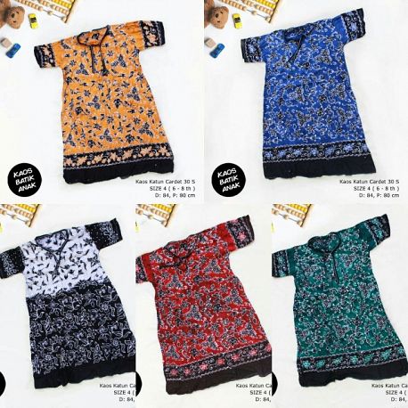 Dress Anak Daster Kaos Batik Tuban Size 4  (6-8 th)