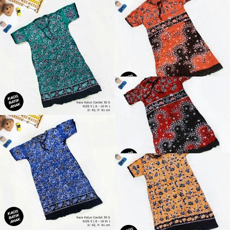 Dress Anak Daster Kaos Batik Tuban Size 5 (8-10 th)