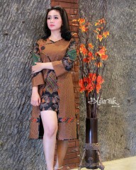 Tunik Dress Batik  Blarak Coklat 9029