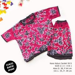 Kaos Setelan Celana Pendek Batik Anak Size 2